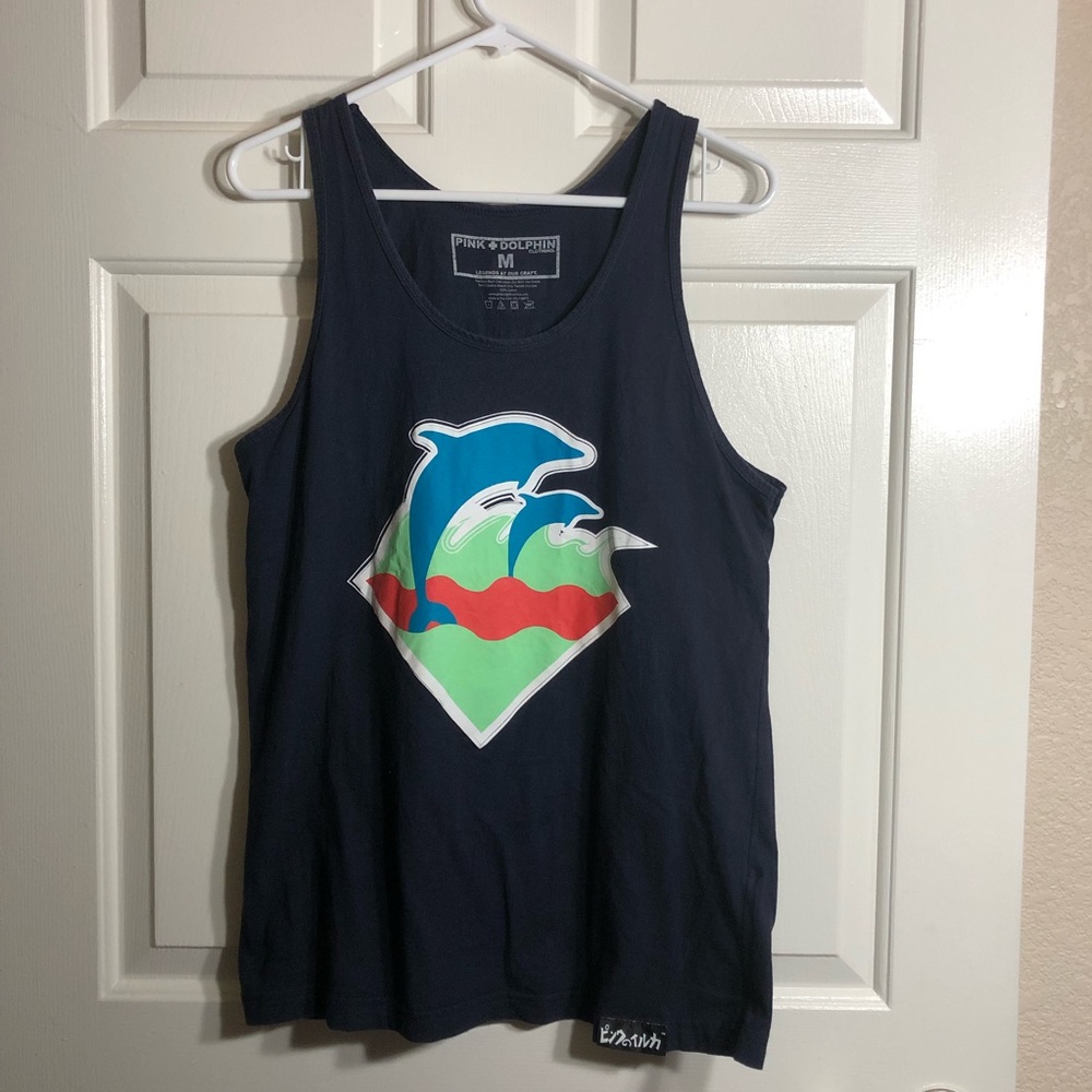 Mens pink dolphin tank top size medium